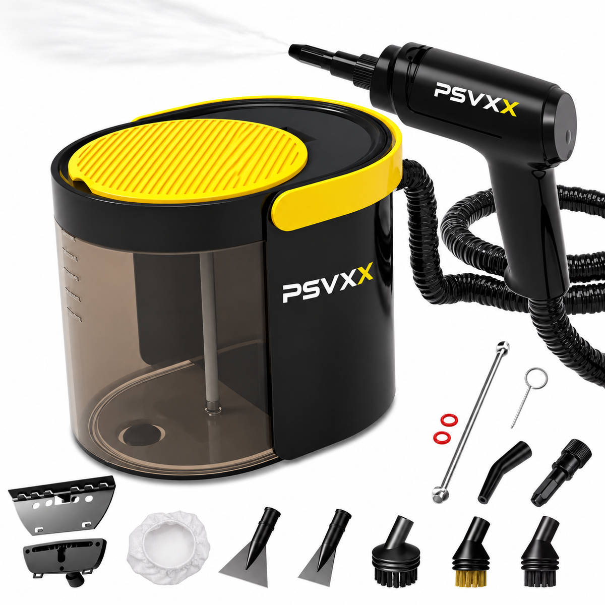 PSVXX 2500W Kézi Gőztisztító – 3 Fokozatú, Nagy Nyomású Tisztítógép Otthonra és Autóhoz